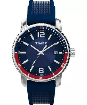 Часы Timex Men s Dress 41mm - Синий ремешок Синий циферблат Корпус из нержавеющей стали, Синий/Синий/Нержавеющая сталь. , платье