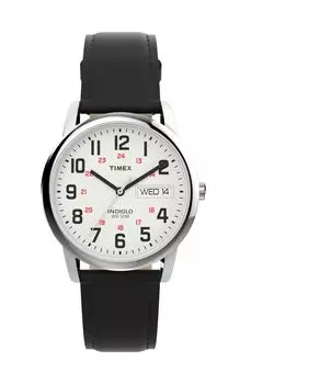 Часы Timex Men s Easy Reader, черный/серебристый/белый/D/35 мм. , 35 мм, легко читаемые часы.