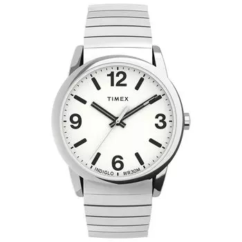 Часы Timex Men s Easy Reader, серебристый тон/серебристый тон/белый/B/38 мм. , 38 мм, легко читаемые часы.