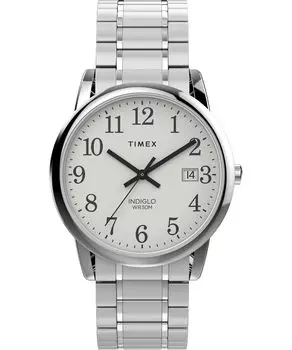 Часы Timex Men s Easy Reader, серебристый тон/серебристый тон/белый/35 мм. , 35 мм, легко читаемые часы.