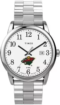 Часы Timex Men s EasyReader 38 мм Minnesota Wild с удлиненным ремешком из нержавеющей стали Modern, Нержавеющая сталь, Modern