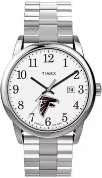 Часы Timex Men s EasyReader 38mm - Atlanta Falcons из нержавеющей стали, современные с удлиненным ремешком, нержавеющая сталь, современные