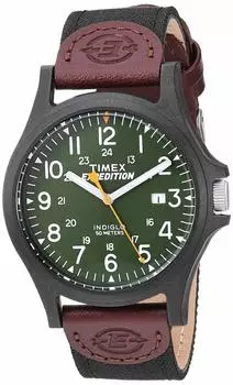 Часы Timex Men s Expedition Acadia Full Size, черный/коричневый/темно-зеленый, TWF3C8430