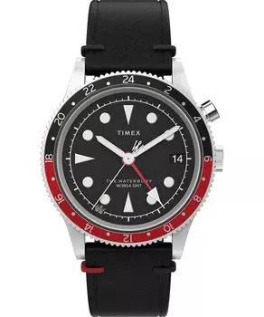 Часы Timex Men s Waterbury Traditional 39 мм - черный ремешок, черный циферблат, корпус из нержавеющей стали, черный