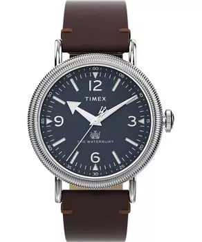 Часы Timex Men s Waterbury Traditional 40 мм, коричневый/синий/серебристый тон. , традиционный