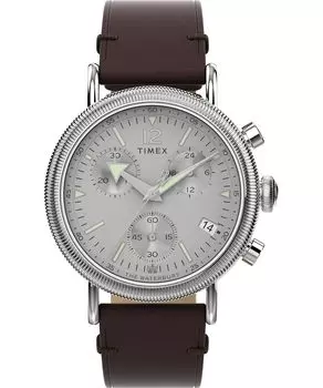 Часы Timex Men s Waterbury Traditional 40 мм, коричневый/серебристый/серебристый/хронограф. , классический