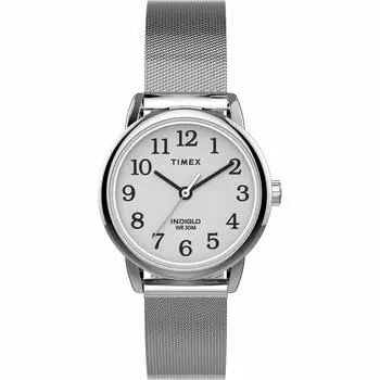 Часы Timex TW2U07900 Easy Reader 25 мм из нержавеющей стали с сетчатым браслетом, женские, серебристого цвета