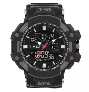 Часы Timex UFC Combat TW5M51800 кварцевые 5 АТМ водонепроницаемые пластиковые черный циферблат смола [TIMEX] мужские [Товар]