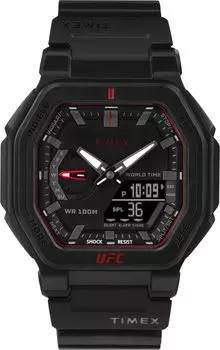 Часы Timex UFC Men s Colossus 45 мм, черные/красные, ремешок