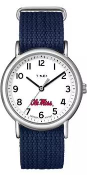 Часы Timex Uni Weekender 38 мм - Mississippi Rebel Slip-Through Single Layer Strap, синие