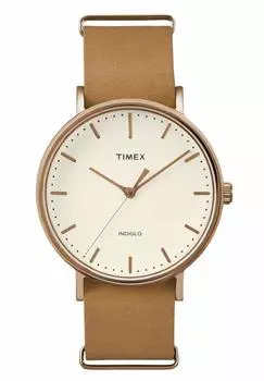 Часы TIMEX унисекс (Weekender Fairfield [Номер модели: TW2P91200]) Аналоговый [Розовое золото x Загар/**]