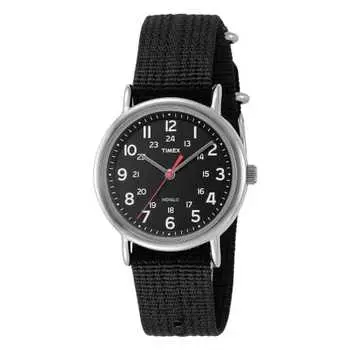 Часы Timex Weekender T2N647 мужские TIMEX латунь минеральное стекло нейлон черный -