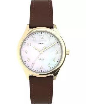 Часы Timex Women s Easy Reader, коричневые/золотистые/перламутровые/32 мм, 32 мм, часы Easy to Reader. , TW2W157009J