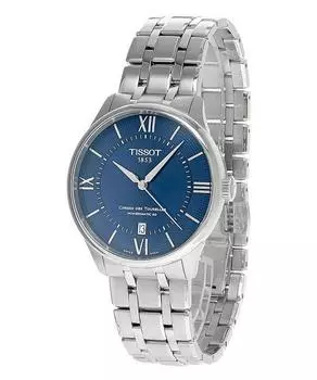 Часы Tissot T-Classic Chemin Des Tourelles Powermatic 80 с синим циферблатом Автоматические T139.807.11.048.00 Часы унисекс синий