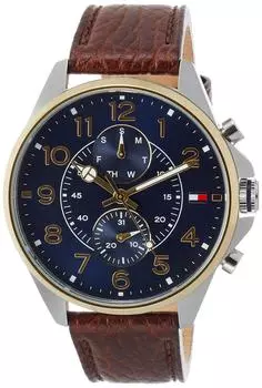 Часы TOMMY HILFIGER DEAN Navy Dial Brown Leather Quartz 1791275 [Tommy Hilfiger] Мужские [Товар]