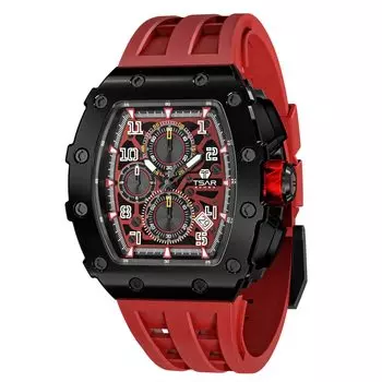 Часы TSAR BOMBA с кварцевым аналоговым механизмом, водонепроницаемость 5 АТМ, секундомер в форме бочки, корпус из нержавеющей стали, простой большой циферблат, подарок на день для мужчин