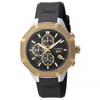 Часы UFC King с черным циферблатом, кварцевые, водонепроницаемые, 10 АТМ, минеральное стекло, 45 мм, TW2V87300, черные [TIMEX] мужские [Товар] чёрный