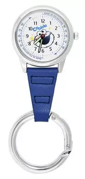 Часы «Улица Сезам» с карабином (светящиеся руки) Печеньковый монстр синий [ST-PS0002]