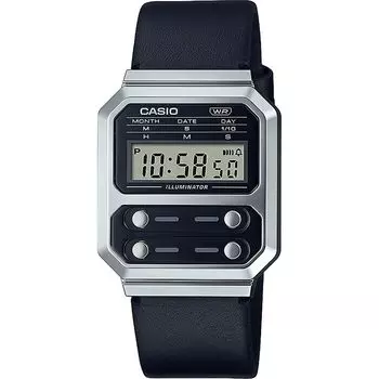 Часы унисекс Casio F100 TRIBUTE — СТАЛЬ / ЧЕРНЫЙ ***СПЕЦИАЛЬНАЯ ЦЕНА*** ( 40 мм)