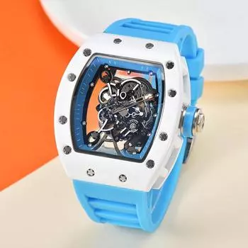 Часы унисекс из керамики с головой тигра, полым дизайном и механическим механизмом жёлтый