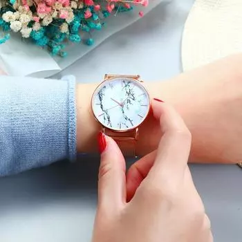 Часы унисекс кварцевые часы корейский модный мраморный узор простые трансграничные часы желания