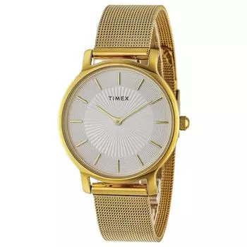 Часы унисекс Timex Trend Trend TW2Y10300 кварцевые 30M водонепроницаемые минеральное стекло циферблат цвета слоновой кости латунь [TIMEX] [Товар] слоновая кость