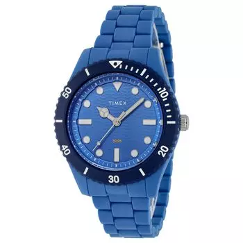 Часы унисекс Timex Trend TW2Y04300 кварцевые 30M водонепроницаемые минеральное стекло светло-голубой циферблат пластик [TIMEX] [Товар] светло-синий