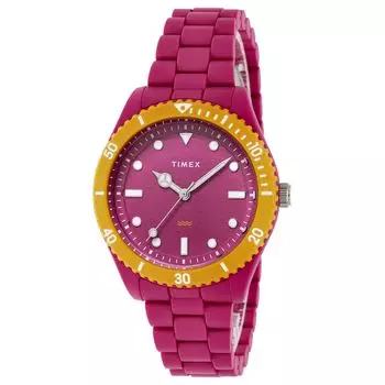Часы унисекс Timex Trend TW2Y04600 кварцевые 30M водонепроницаемые минеральное стекло розовый циферблат пластик [TIMEX] [Товар] розовый