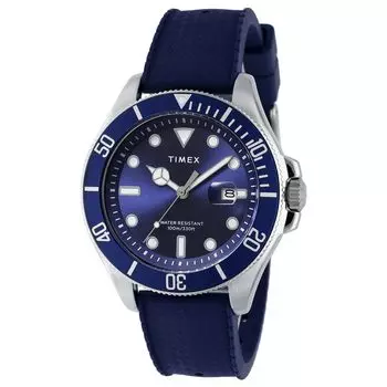 Часы унисекс Timex Trend TW2Y05000 кварцевые 100M водонепроницаемые минеральное стекло синий циферблат нержавеющая сталь [TIMEX] [Товар] синий