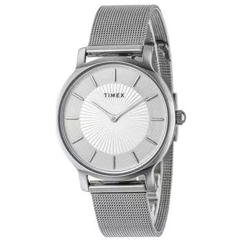 Часы унисекс Timex Trend TW2Y10200 кварцевые 30M водонепроницаемые минеральное стекло циферблат цвета слоновой кости латунь [TIMEX] [Товар] слоновая кость