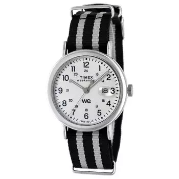 Часы унисекс Timex Weekender TW2W86300 кварцевые 5 АТМ водонепроницаемые минеральное стекло белый циферблат латунь [TIMEX] [Товар] белый