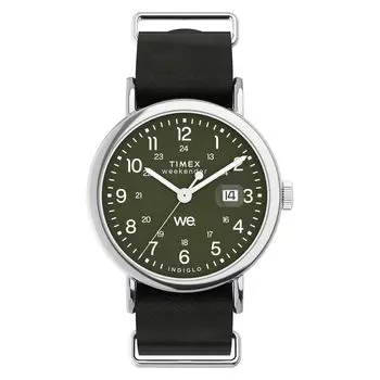 Часы унисекс Timex Weekender TW2W87000 кварцевые 5 АТМ водонепроницаемые минеральное стекло зеленый циферблат латунь [TIMEX] [Товар] зелёный