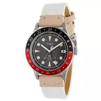 Часы Waterbury Traditional GMT Белый Черный Циферблат Кварцевые 10 ATM Водонепроницаемость Минеральное Стекло 40 мм TW2V74100 Белый [TIMEX] Мужские [Товар] чёрный