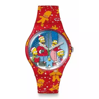 Часы WONDROUS WINTER WONDERLAND SUOZ361 Red [Swatch] красный