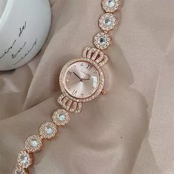 Часы высокой стоимости, модные часы Mori с инкрустированным бриллиантом, женские часы с маленьким циферблатом, водонепроницаемые, роскошные, белые часы One Size золотой