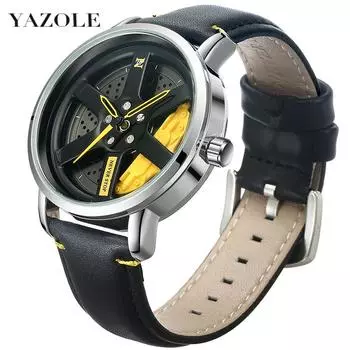 Часы YAZOLE, мужские персональные автомобильные вращающиеся мужские часы, кварцевые часы