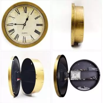 Часы Yousheng в стиле ретро с римскими цифрами, сейф, настенный подвесной скрытый ящик для хранения денег