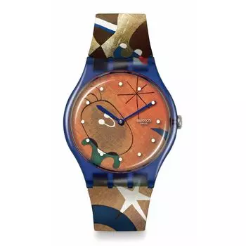 Часы ЖЕНЩИНЫ ПТИЦА В ЛУННОМ СВЕТЕ SO29Z136 Синий [Swatch] MIRO S & синий