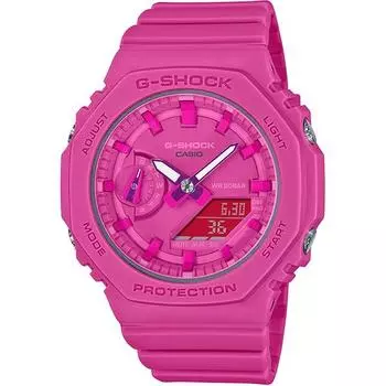 Часы женские CASIO G-SHOCK GMA-S2100P-4AJR [G-SHOCK] квадратные розовые карбоновые *смола цифровые аналоговые