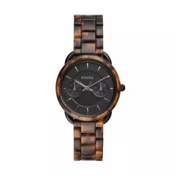 Часы женские Fossil ES4639 из ацетата черепахового цвета с черным циферблатом