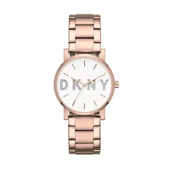 Часы женские кварцевые DKNY из нержавеющей стали в стиле кэжуал цвета розового золота Soho (Модель NY2654)