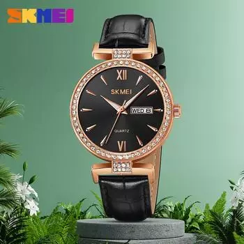 Часы женские кварцевые Moment Beauty 2090 Premium Sense с бриллиантами, водонепроницаемые, с кожаным ремешком, темпераментные