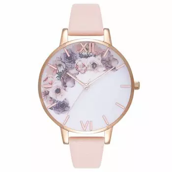 Часы женские Olivia Burton Watercolor Floral с белым циферблатом белого цвета OB16PP30, белый