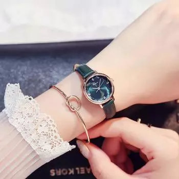 Часы Женский студенческий стиль Ins Стиль колледжа Простые лесные женские часы в стиле кэжуал Ниша