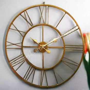 Часы Золотые Большие Настенные Часы/Гарантия Один Год / 9061-24, Железо, ?5Ш x 60В сантиметров, Аналоговый