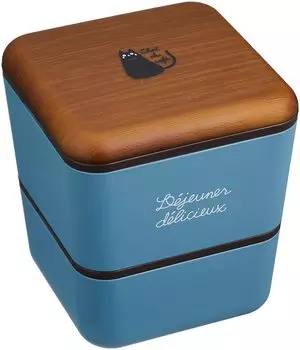 chat du Square Nest Lunch Wood Grain x Blue Двухъярусный тип Нижний Верхний 4627174 кофе Ярус/240, Ярус/360 мл