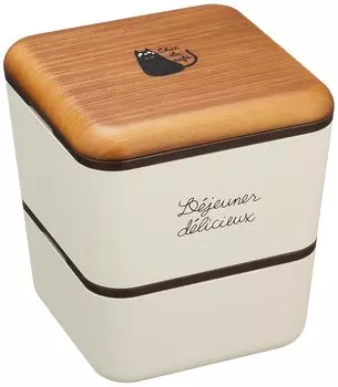 chat du square nest lunch wood grain x bottom upper 4627173 кофе с оттенком белого двухъярусный ярус/240, ярус/360 мл