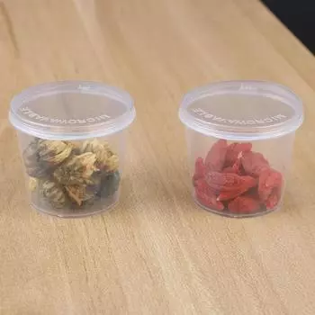 Чатни чили соус стаканчики пластиковые прозрачные 100 шт с крышками кухонный органайзер еда маленький соус контейнер коробка одноразовый соусник упаковка приправа коробка