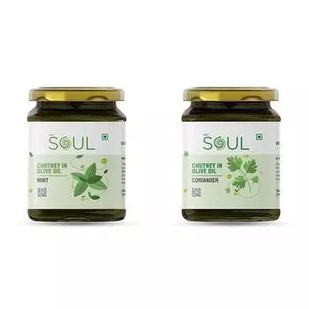 Чатни из мяты Soul Mint 270 грамм и чатни из кориандра 270 грамм в оливковом масле (Упаковка из 2 шт.)
