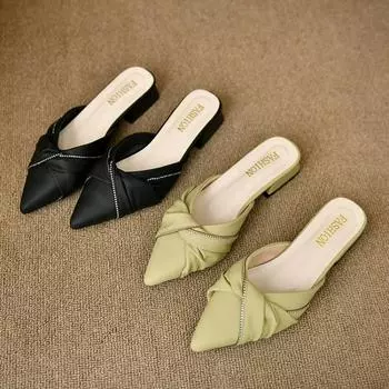 cheap 2024 New Fashion Summer Female Sandals Sexy Ladies High Heels Square Open Toe Shoes Woman Sandals for Women slippers 35 чёрный